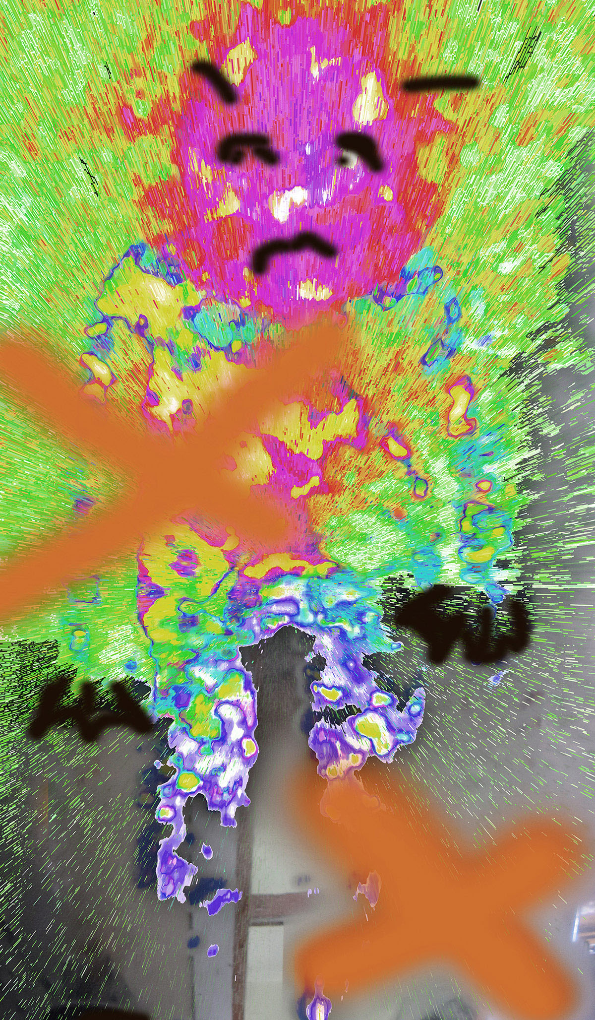colorful abstract digital frog image